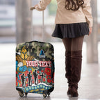 Personalized Gold Coast Titans ANZAC Luggage Cover Indigenous Camouflage Poppy Memorial Soldier Spartan