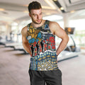 Personalized Gold Coast Titans ANZAC Men Tank Top Indigenous Camouflage Poppy Memorial Soldier Spartan