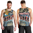 Personalized Gold Coast Titans ANZAC Men Tank Top Indigenous Camouflage Poppy Memorial Soldier Spartan