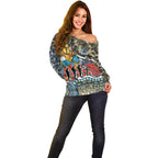 Personalized Gold Coast Titans ANZAC Off Shoulder Sweater Indigenous Camouflage Poppy Memorial Soldier Spartan
