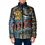 Personalized Gold Coast Titans ANZAC Padded Jacket Indigenous Camouflage Poppy Memorial Soldier Spartan