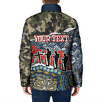 Personalized Gold Coast Titans ANZAC Padded Jacket Indigenous Camouflage Poppy Memorial Soldier Spartan