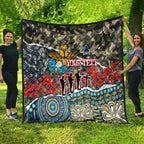 Personalized Gold Coast Titans ANZAC Quilt Indigenous Camouflage Poppy Memorial Soldier Spartan