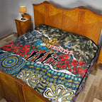 Personalized Gold Coast Titans ANZAC Quilt Indigenous Camouflage Poppy Memorial Soldier Spartan
