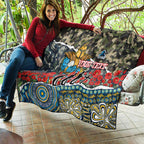 Personalized Gold Coast Titans ANZAC Quilt Indigenous Camouflage Poppy Memorial Soldier Spartan