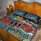 Personalized Gold Coast Titans ANZAC Quilt Bed Set Indigenous Camouflage Poppy Memorial Soldier Spartan