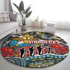 Personalized Gold Coast Titans ANZAC Round Carpet Indigenous Camouflage Poppy Memorial Soldier Spartan