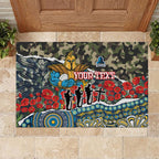 Personalized Gold Coast Titans ANZAC Rubber Doormat Indigenous Camouflage Poppy Memorial Soldier Spartan