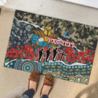 Personalized Gold Coast Titans ANZAC Rubber Doormat Indigenous Camouflage Poppy Memorial Soldier Spartan