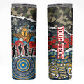 Personalized Gold Coast Titans ANZAC Skinny Tumbler Indigenous Camouflage Poppy Memorial Soldier Spartan