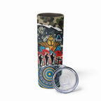 Personalized Gold Coast Titans ANZAC Skinny Tumbler Indigenous Camouflage Poppy Memorial Soldier Spartan