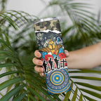 Personalized Gold Coast Titans ANZAC Skinny Tumbler Indigenous Camouflage Poppy Memorial Soldier Spartan