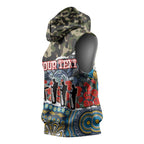 Personalized Gold Coast Titans ANZAC Sleeveless Hoodie Indigenous Camouflage Poppy Memorial Soldier Spartan
