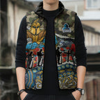 Personalized Gold Coast Titans ANZAC Sleeveless Puffer Jacket Indigenous Camouflage Poppy Memorial Soldier Spartan