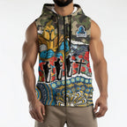 Personalized Gold Coast Titans ANZAC Sleeveless Zip Hoodie Indigenous Camouflage Poppy Memorial Soldier Spartan