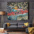 Personalized Gold Coast Titans ANZAC Tapestry Indigenous Camouflage Poppy Memorial Soldier Spartan