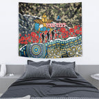 Personalized Gold Coast Titans ANZAC Tapestry Indigenous Camouflage Poppy Memorial Soldier Spartan