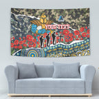 Personalized Gold Coast Titans ANZAC Tapestry Indigenous Camouflage Poppy Memorial Soldier Spartan