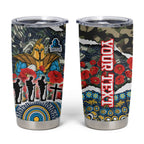 Personalized Gold Coast Titans ANZAC Tumbler Cup Indigenous Camouflage Poppy Memorial Soldier Spartan