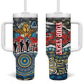 Personalized Gold Coast Titans ANZAC Tumbler With Handle Indigenous Camouflage Poppy Memorial Soldier Spartan