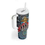Personalized Gold Coast Titans ANZAC Tumbler With Handle Indigenous Camouflage Poppy Memorial Soldier Spartan