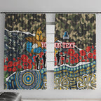 Personalized Gold Coast Titans ANZAC Window Curtain Indigenous Camouflage Poppy Memorial Soldier Spartan