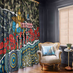 Personalized Gold Coast Titans ANZAC Window Curtain Indigenous Camouflage Poppy Memorial Soldier Spartan