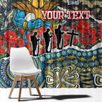 Personalized Gold Coast Titans ANZAC Window Curtain Indigenous Camouflage Poppy Memorial Soldier Spartan
