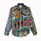 Personalized Gold Coast Titans ANZAC Women Casual Shirt Indigenous Camouflage Poppy Memorial Soldier Spartan