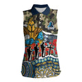 Personalized Gold Coast Titans ANZAC Women Sleeveless Polo Shirt Indigenous Camouflage Poppy Memorial Soldier Spartan