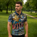 Personalized Gold Coast Titans ANZAC Zipper Polo Shirt Indigenous Camouflage Poppy Memorial Soldier Spartan