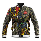Personalized Penrith Panthers ANZAC Baseball Jacket Aboriginal Indigenous Poppy Panther Warrior