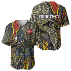 Personalized Penrith Panthers ANZAC Baseball Jersey Aboriginal Indigenous Poppy Panther Warrior