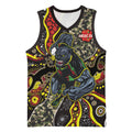 Personalized Penrith Panthers ANZAC Basketball Jersey Aboriginal Indigenous Poppy Panther Warrior