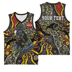Personalized Penrith Panthers ANZAC Basketball Jersey Aboriginal Indigenous Poppy Panther Warrior