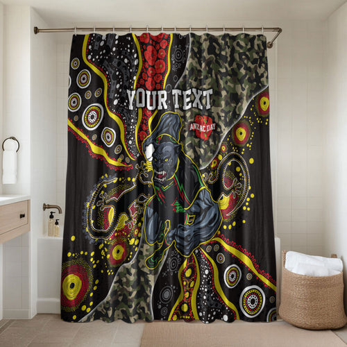 Personalized Penrith Panthers ANZAC Bathroom Set Aboriginal Indigenous Poppy Panther Warrior