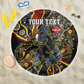 Personalized Penrith Panthers ANZAC Beach Blanket Aboriginal Indigenous Poppy Panther Warrior