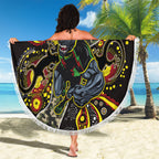 Personalized Penrith Panthers ANZAC Beach Blanket Aboriginal Indigenous Poppy Panther Warrior