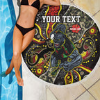 Personalized Penrith Panthers ANZAC Beach Blanket Aboriginal Indigenous Poppy Panther Warrior