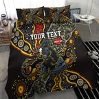 Personalized Penrith Panthers ANZAC Bedding Set Aboriginal Indigenous Poppy Panther Warrior