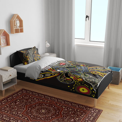 Personalized Penrith Panthers ANZAC Bedding Set Aboriginal Indigenous Poppy Panther Warrior