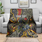 Personalized Penrith Panthers ANZAC Blanket Aboriginal Indigenous Poppy Panther Warrior