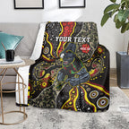 Personalized Penrith Panthers ANZAC Blanket Aboriginal Indigenous Poppy Panther Warrior
