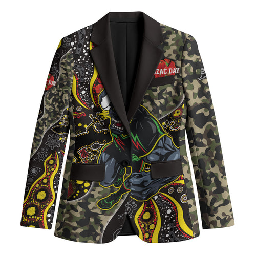 Personalized Penrith Panthers ANZAC Blazer Aboriginal Indigenous Poppy Panther Warrior