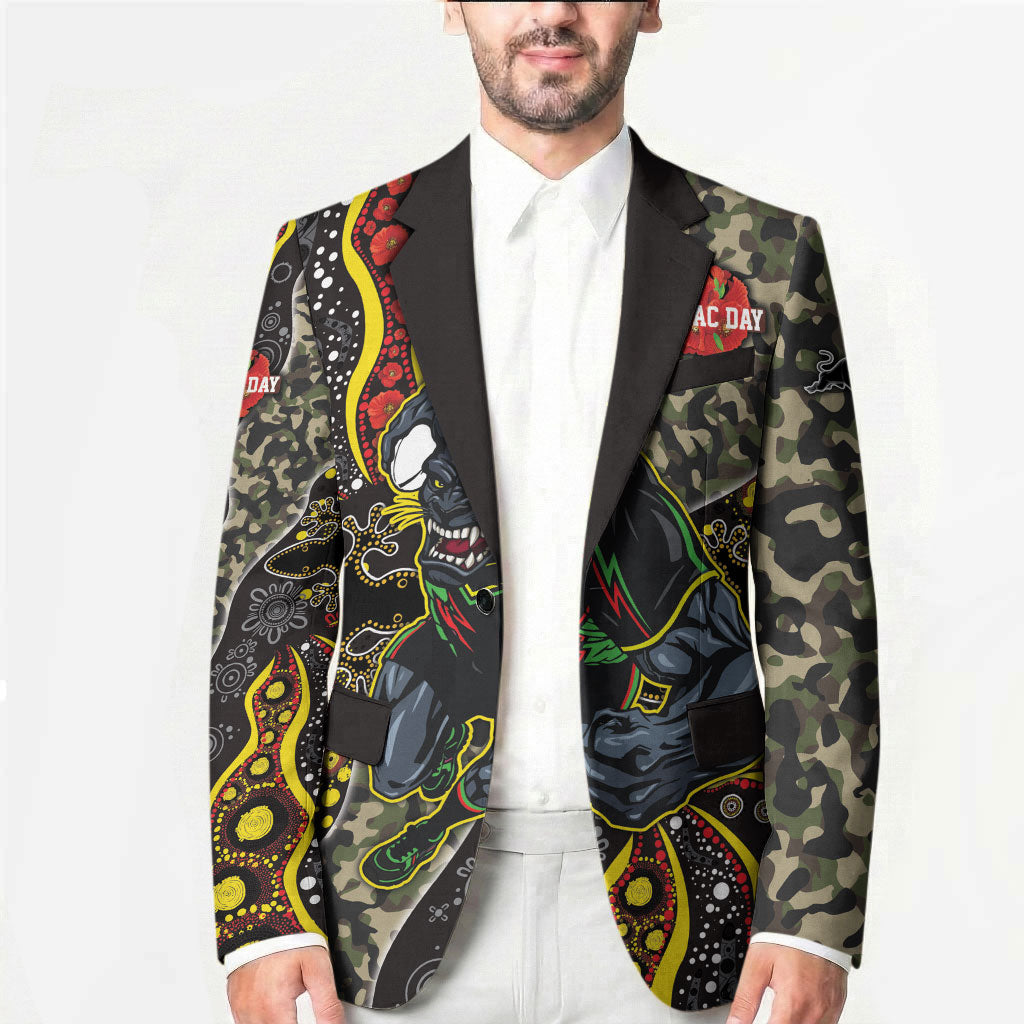 Personalized Penrith Panthers ANZAC Blazer Aboriginal Indigenous Poppy Panther Warrior