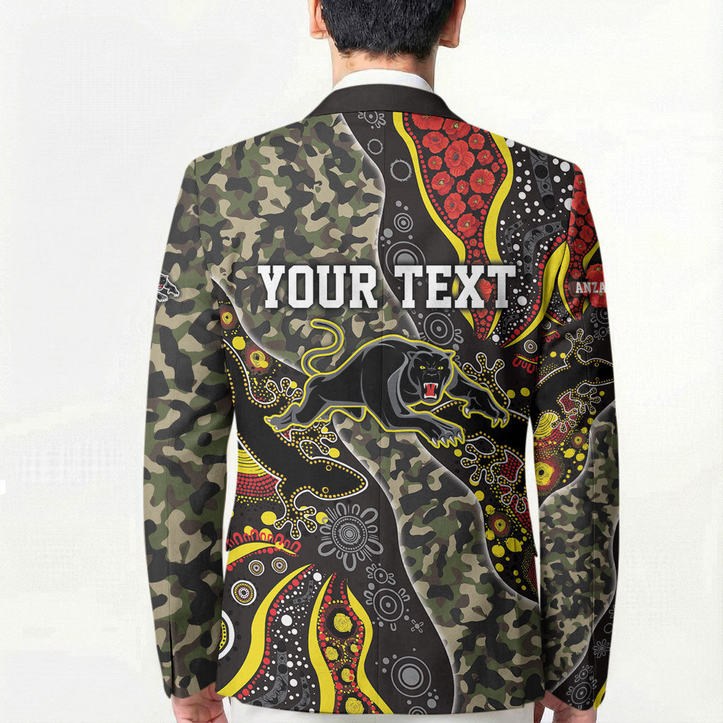 Personalized Penrith Panthers ANZAC Blazer Aboriginal Indigenous Poppy Panther Warrior