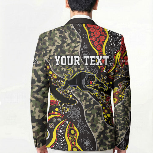 Personalized Penrith Panthers ANZAC Blazer Aboriginal Indigenous Poppy Panther Warrior