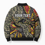 Personalized Penrith Panthers ANZAC Bomber Puffer Jacket Aboriginal Indigenous Poppy Panther Warrior