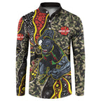 Personalized Penrith Panthers ANZAC Button Sweatshirt Aboriginal Indigenous Poppy Panther Warrior