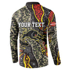 Personalized Penrith Panthers ANZAC Button Sweatshirt Aboriginal Indigenous Poppy Panther Warrior